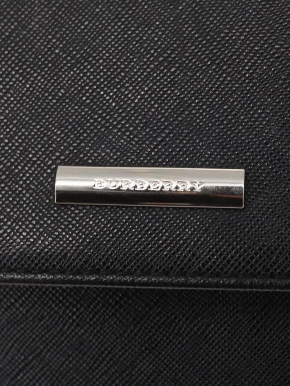 BURBERRY Shoulder Bag Leather Black Gold Auth BA9035 - Picture 11 of 16